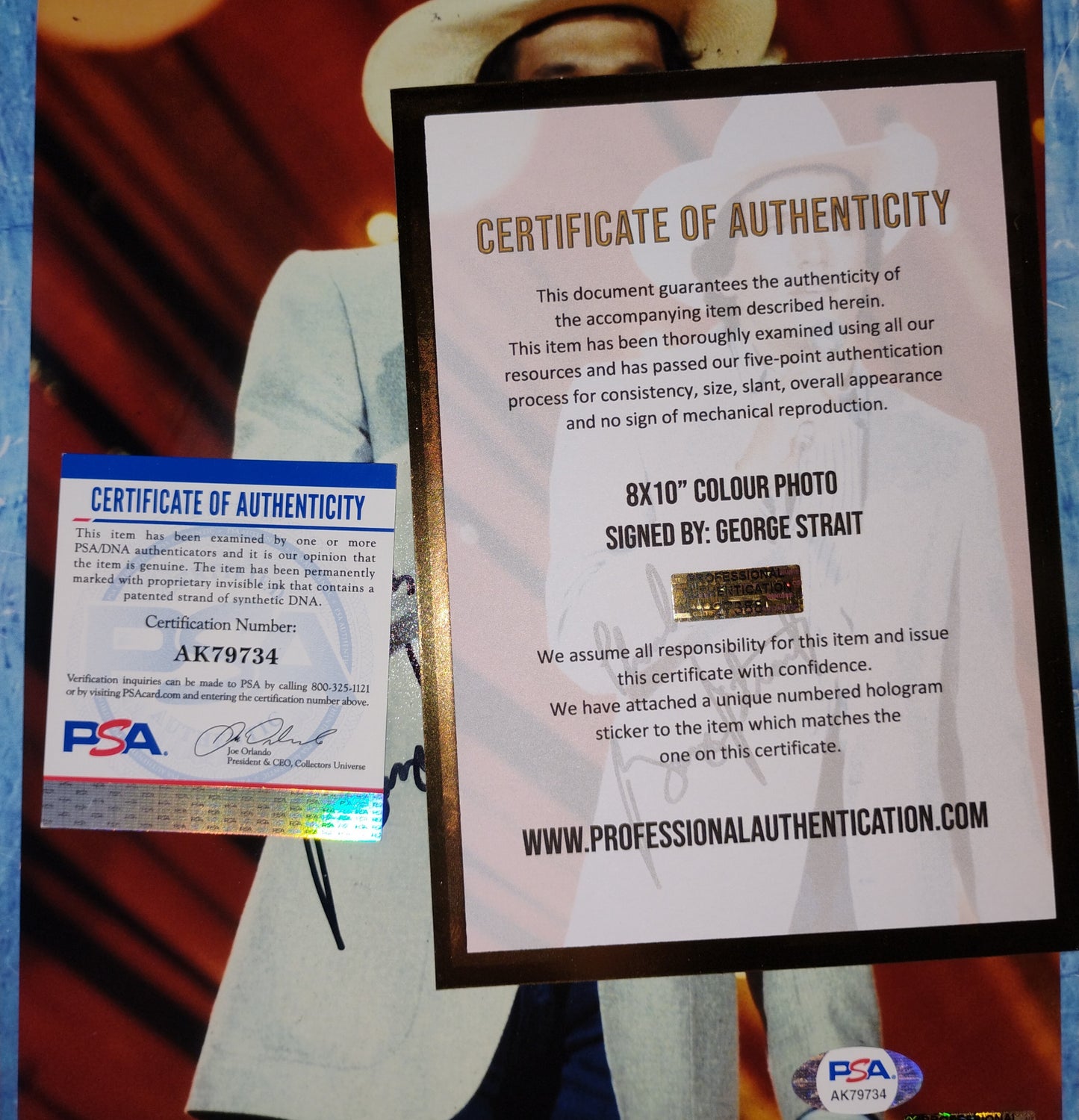 George Strait Hand Signed Autograph 8x10 Photo PSA COA