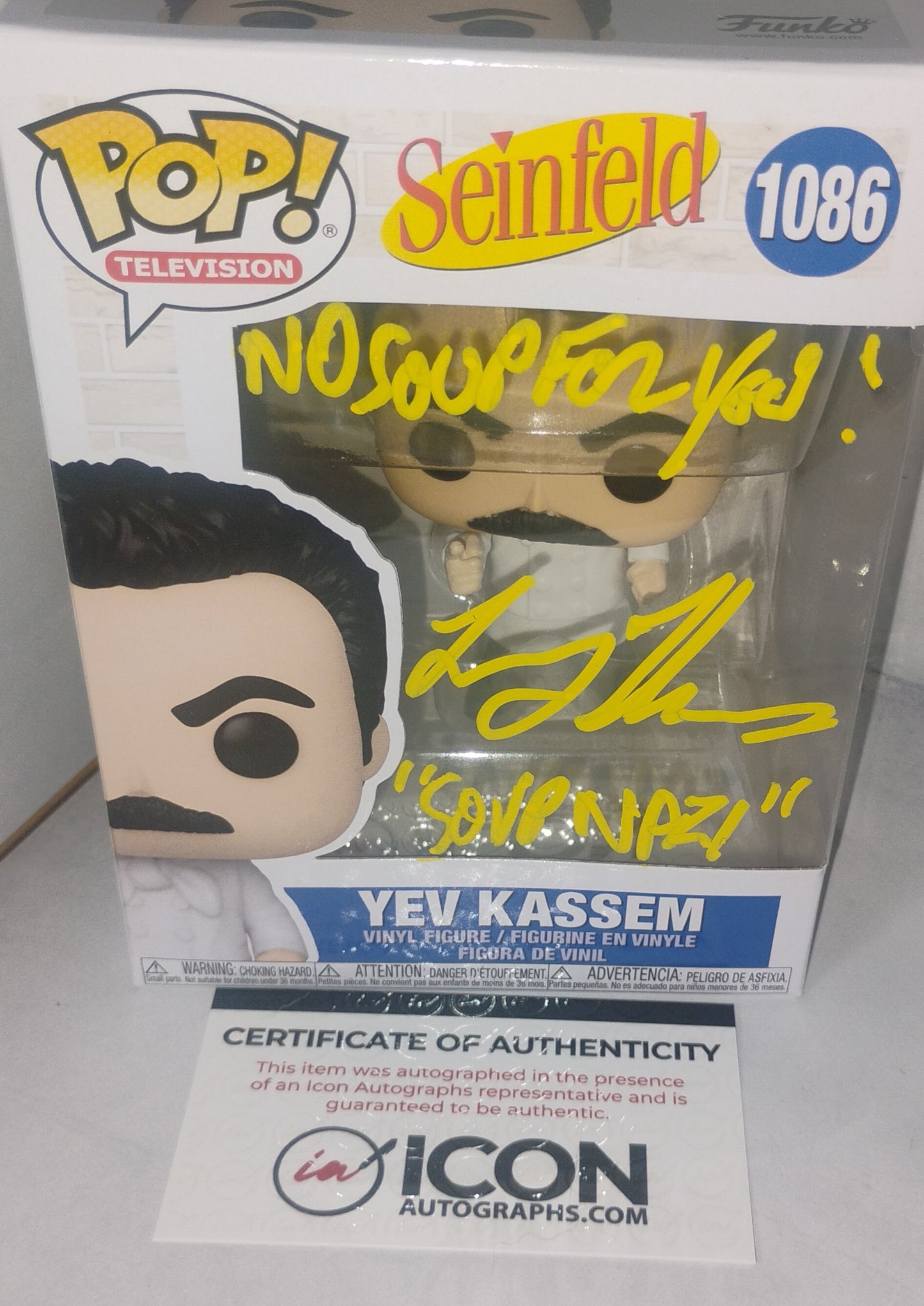 Larry Thomas Hand Signed Autograph Seinfeld Soup Nazi Funko Pop COA