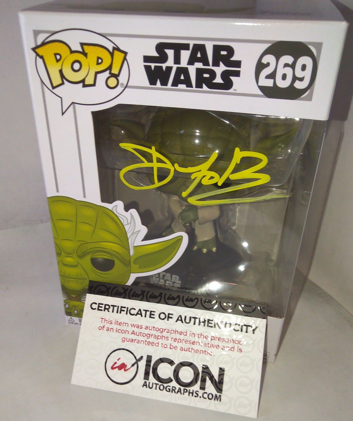 Deep Roy Hand Signed Autograph Star Wars Yoda Funko Pop COA