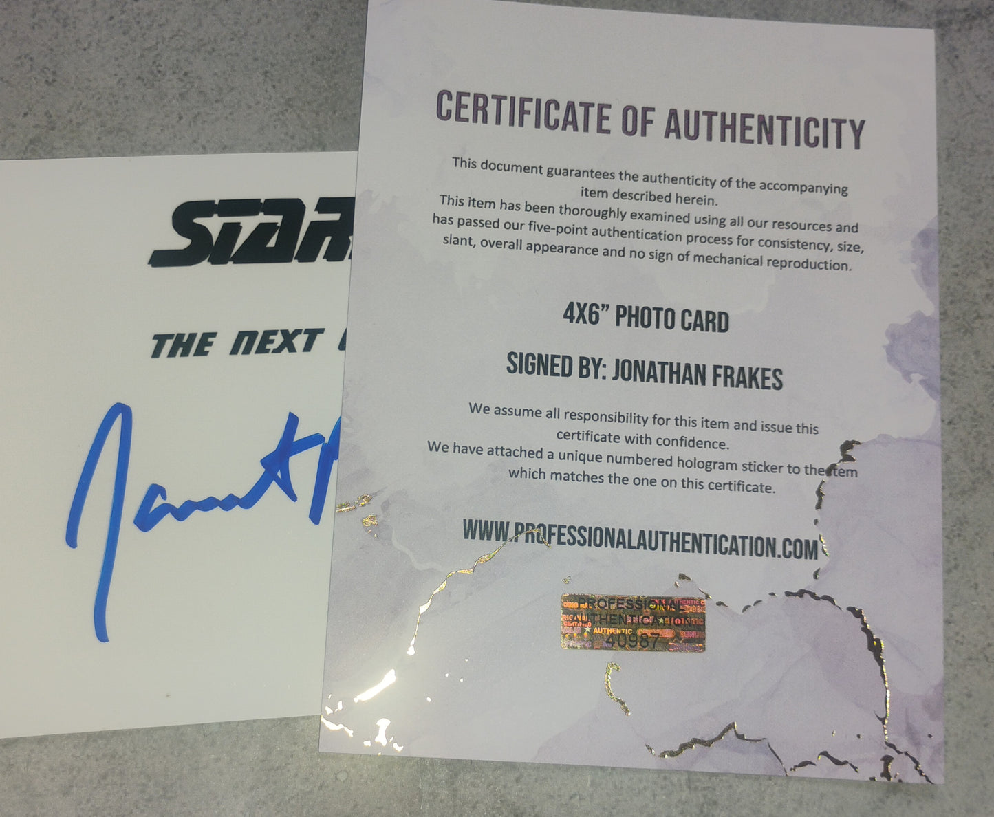 Jonathan Frakes Hand Signed Autograph Photo COA Star Trek