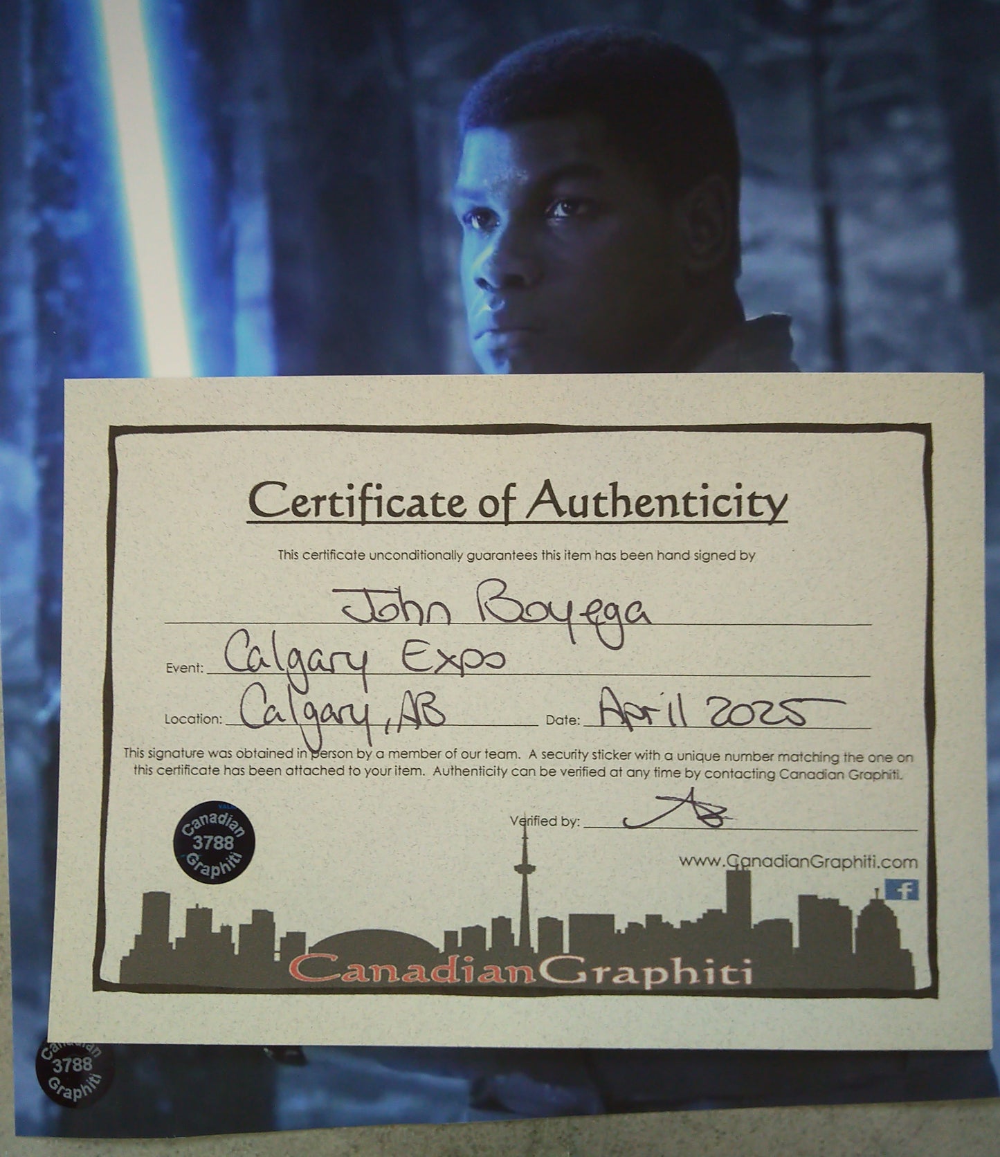 John Boyega Hand Signed Autograph 8x10 Photo COA Star Wars