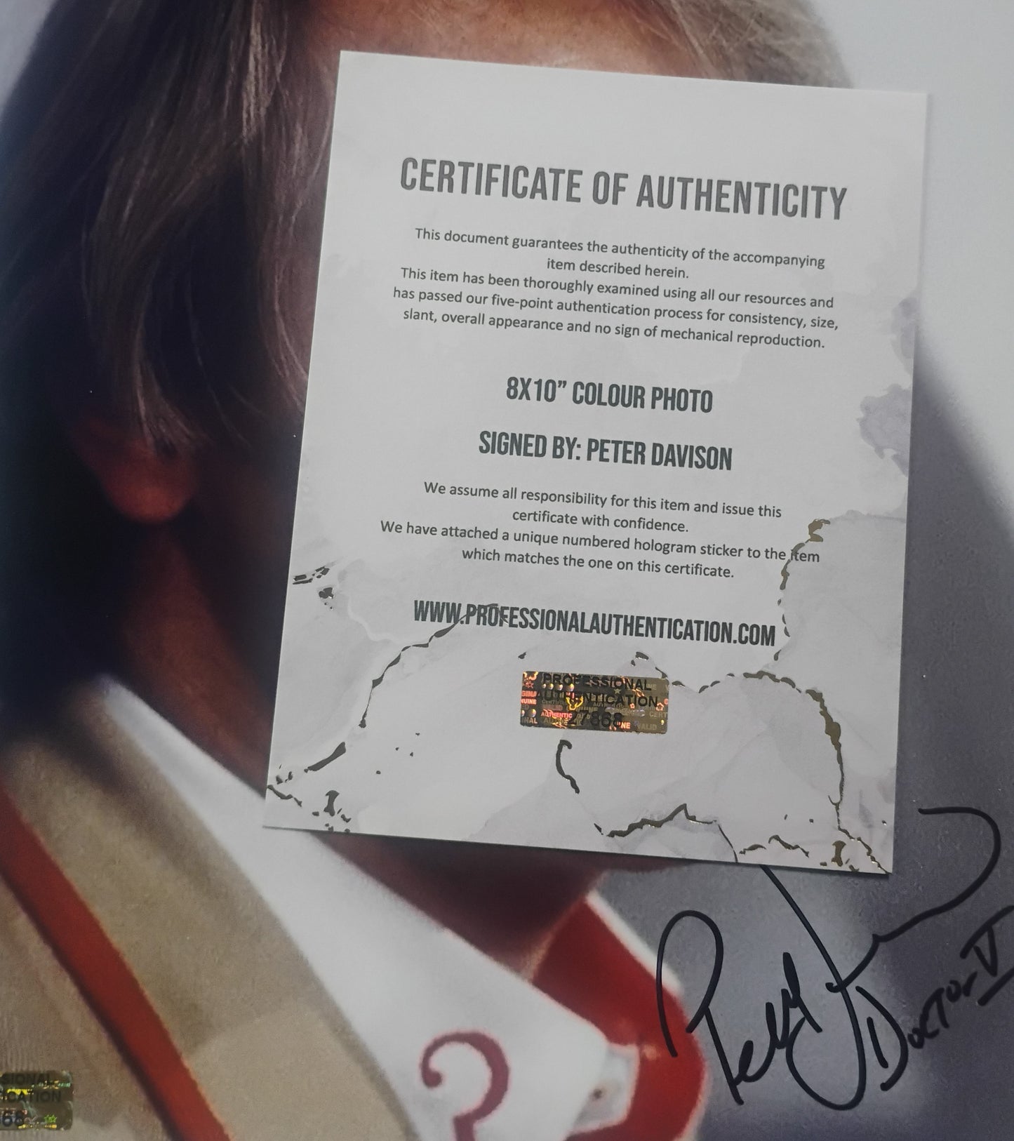 Peter Davison Hand Signed Autograph 8x10 Photo COA Doctor Who