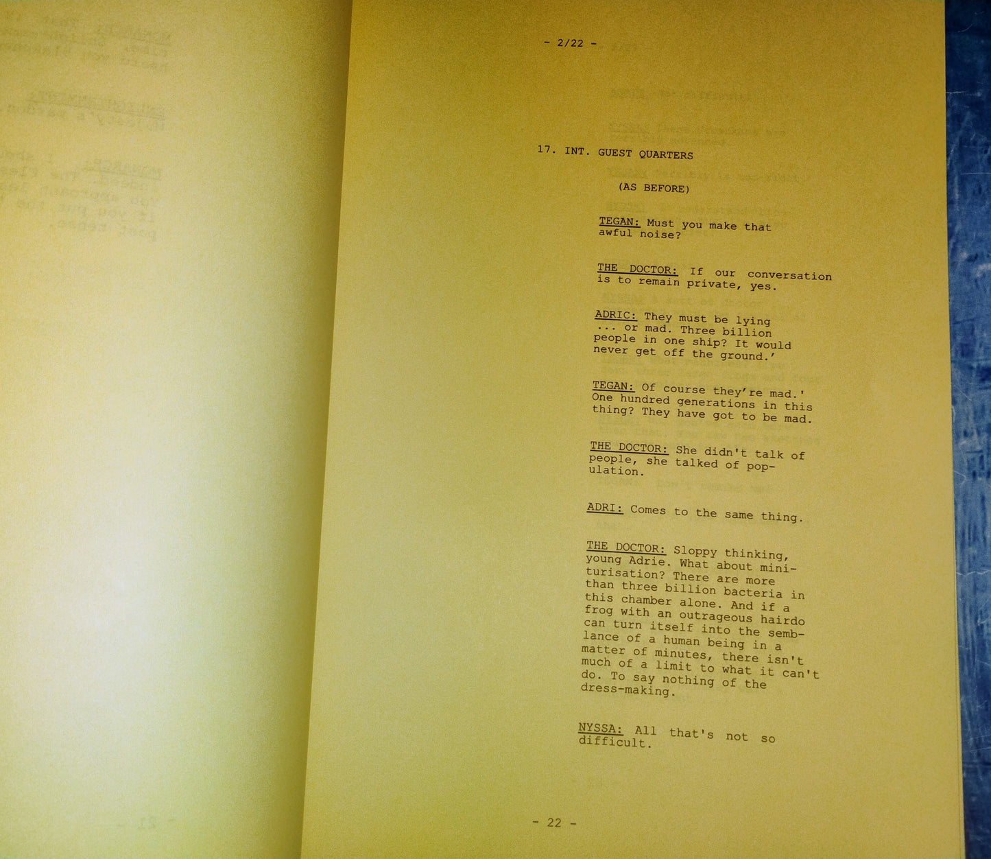 Peter Davison Hand Signed Autograph Doctor Who Script COA