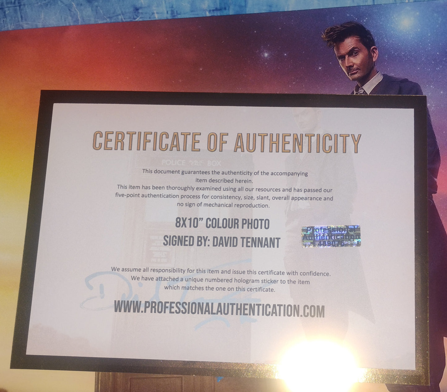 David Tennant Hand Signed Autograph 8x10 Photo COA Doctor Who