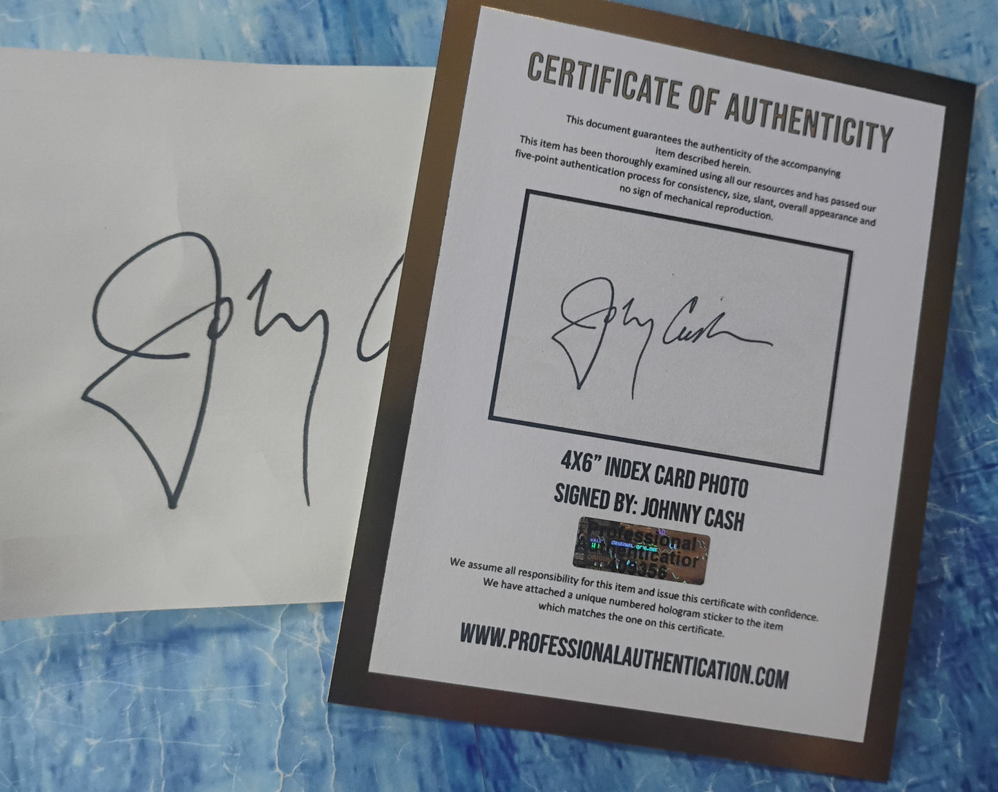 Johnny Cash Hand Signed Autograph Index Card COA