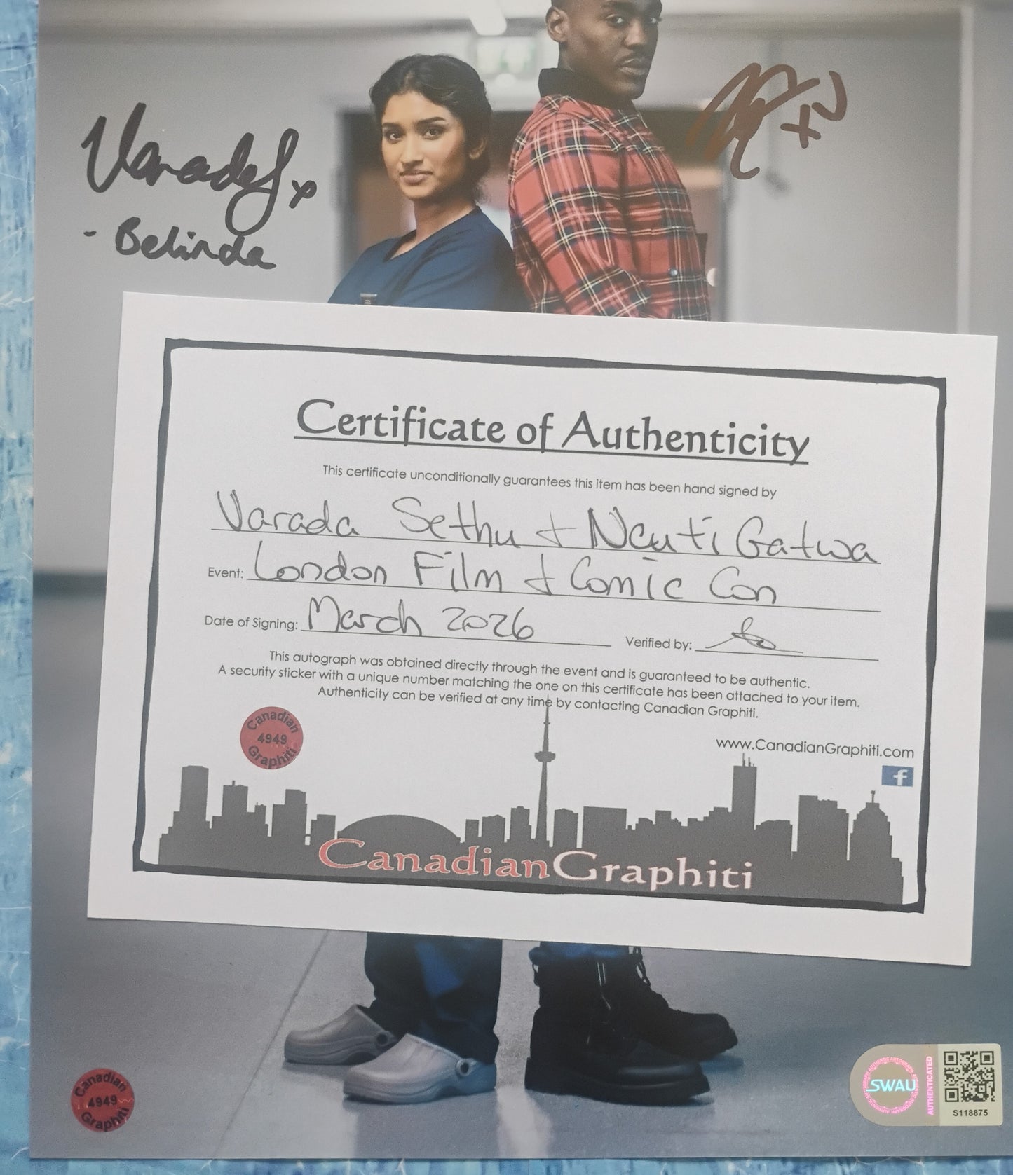 Ncuti Gatwa & Varada Sethu Hand Signed Autograph 8x10 Photo SWAU COA Doctor Who
