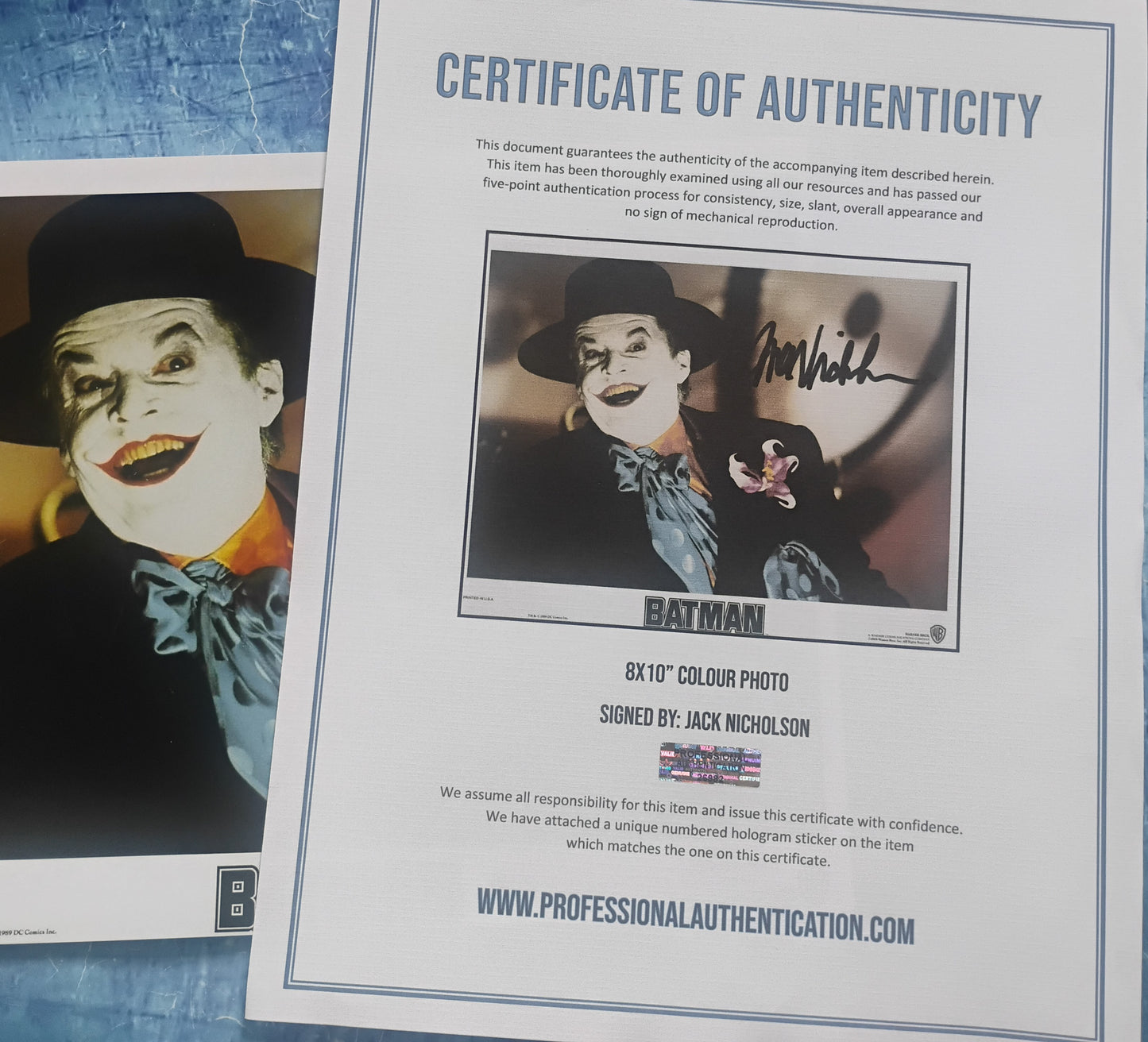 Jack Nicholson Hand Signed Autograph 8x10 Photo COA The Joker