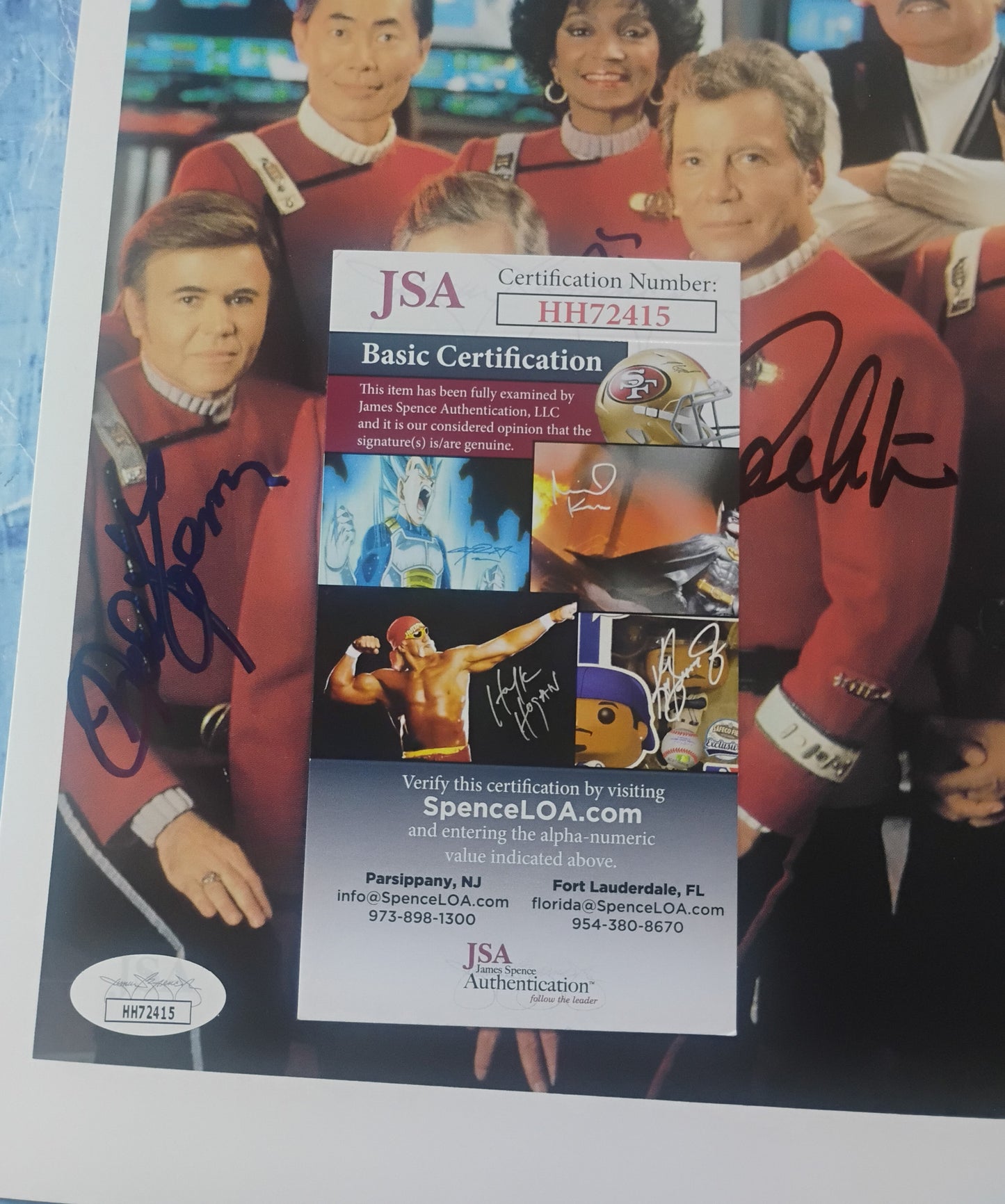 Star Trek Cast Signed 8x10 Photo JSA COA Nichelle Nichols, William Shatner & Walter Koenig