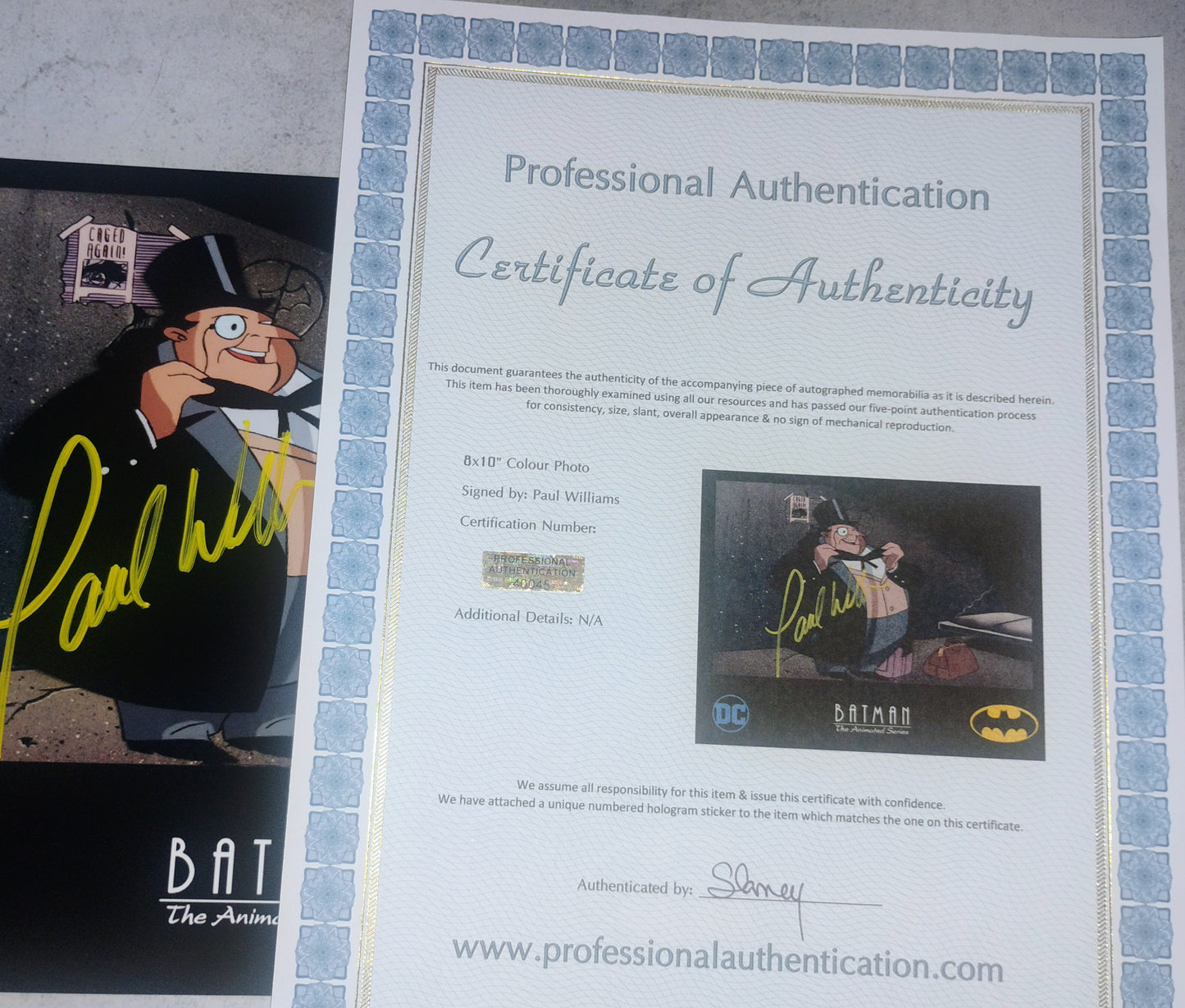 Paul Williams Hand Signed Autograph 8x10 Photo COA Batman Animated Series