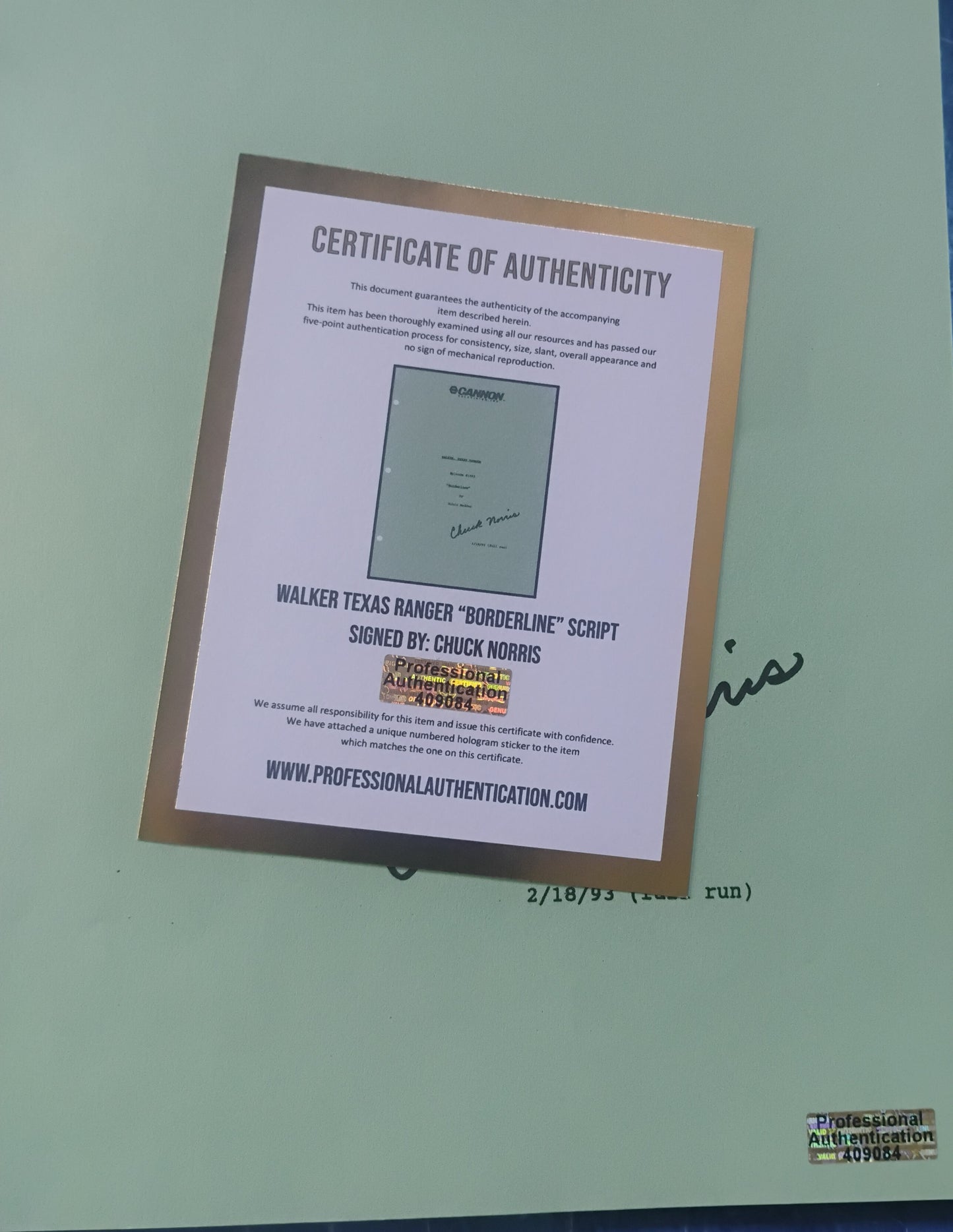 Chuck Norris Hand Signed Autograph Walker Texas Ranger Script COA
