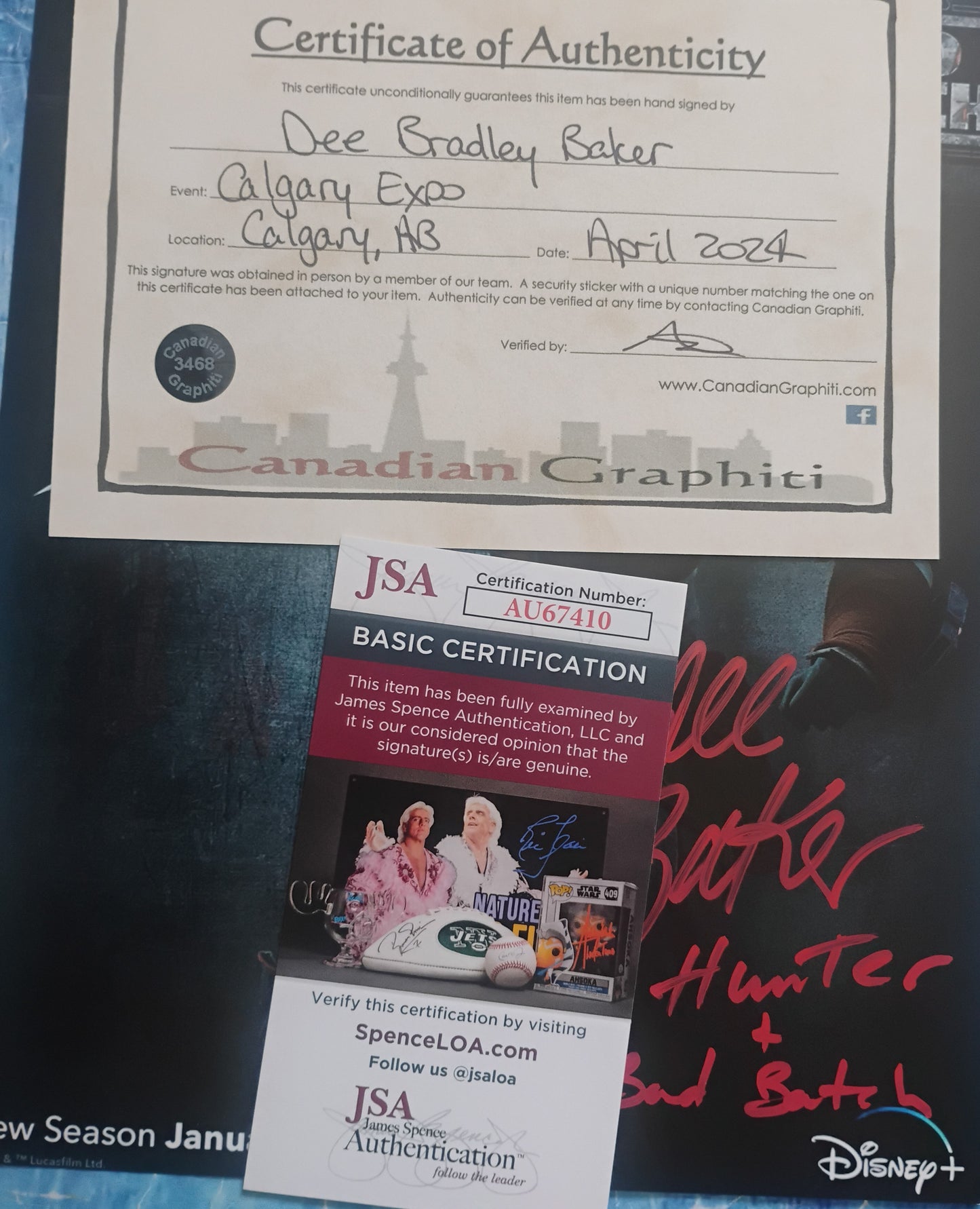 Dee Bradley Baker Hand Signed Autograph 8x10 Photo JSA COA Star Wars