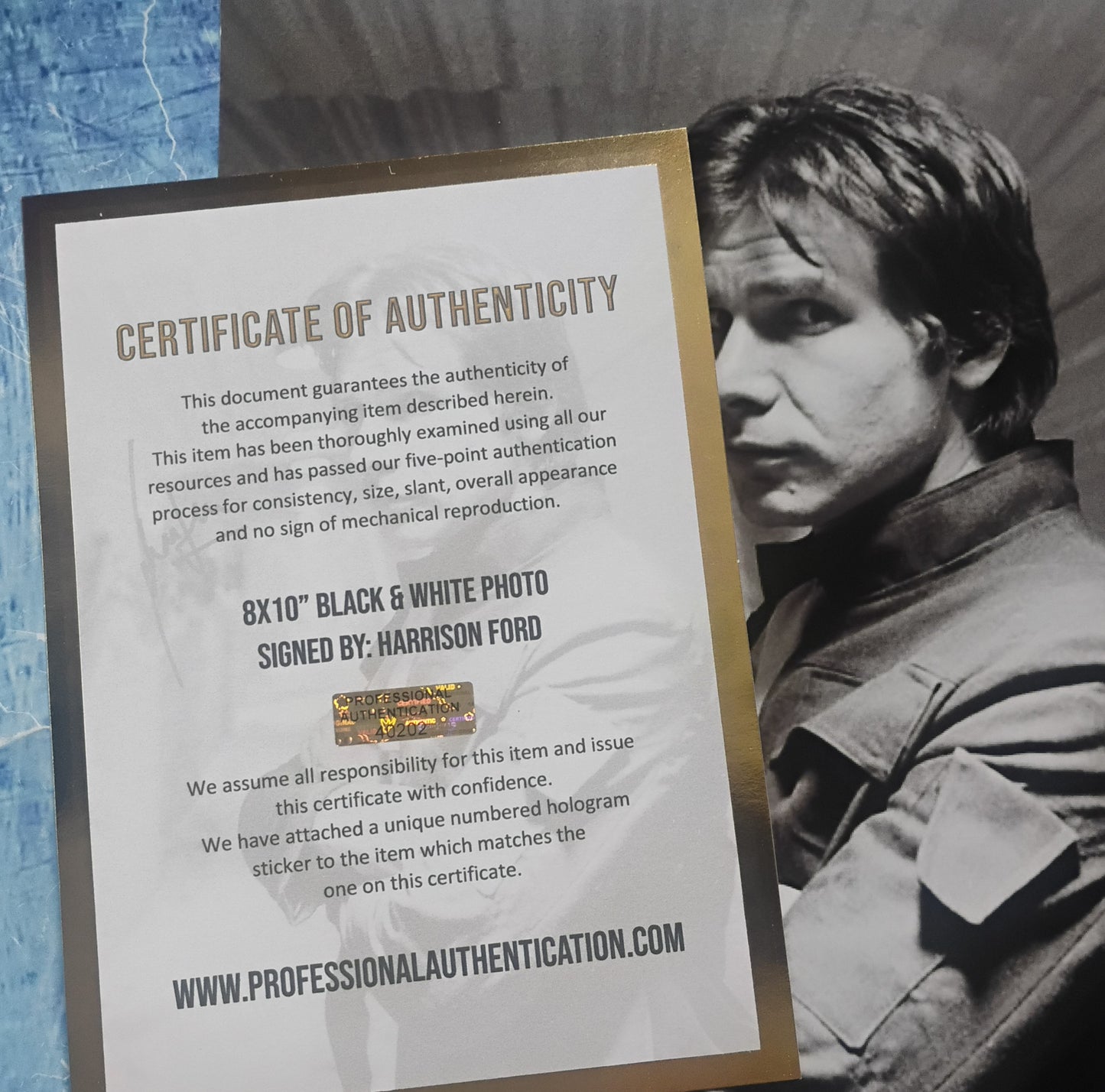 Harrison Ford Hand Signed Autograph 8x10 Photo COA Star Wars