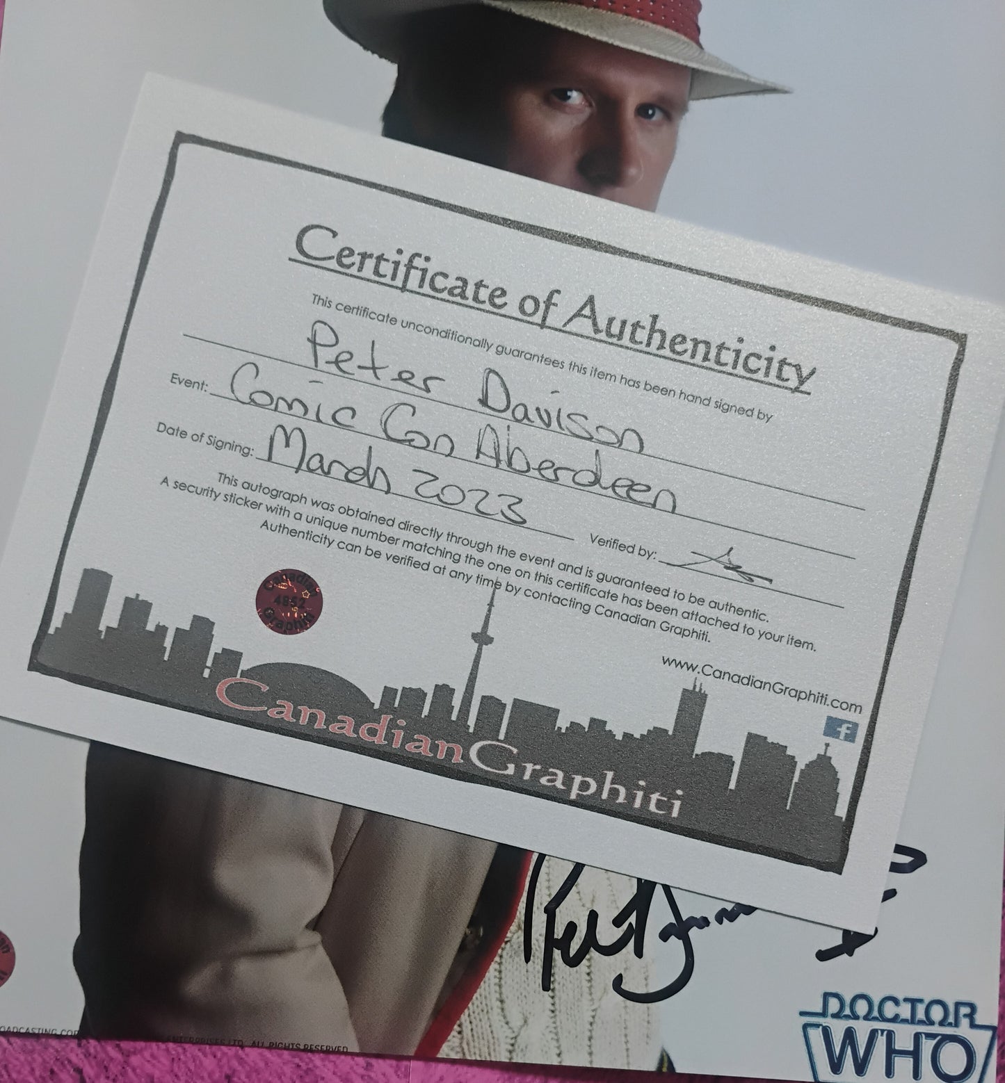 Peter Davison Hand Signed Autograph 8x10 Photo COA Doctor Who