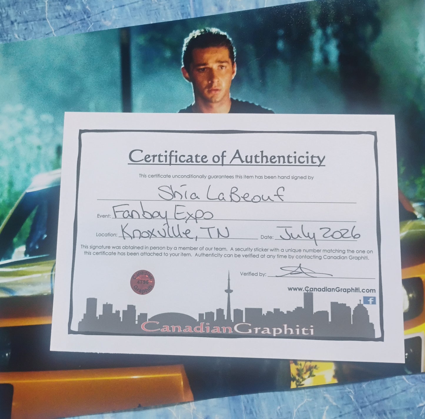 Shia LaBeouf Hand Signed Autograph 8x10 Photo COA Transformers