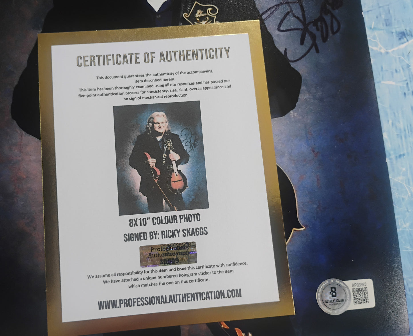 Ricky Skaggs Hand Signed Autograph 8x10 Photo BAS COA