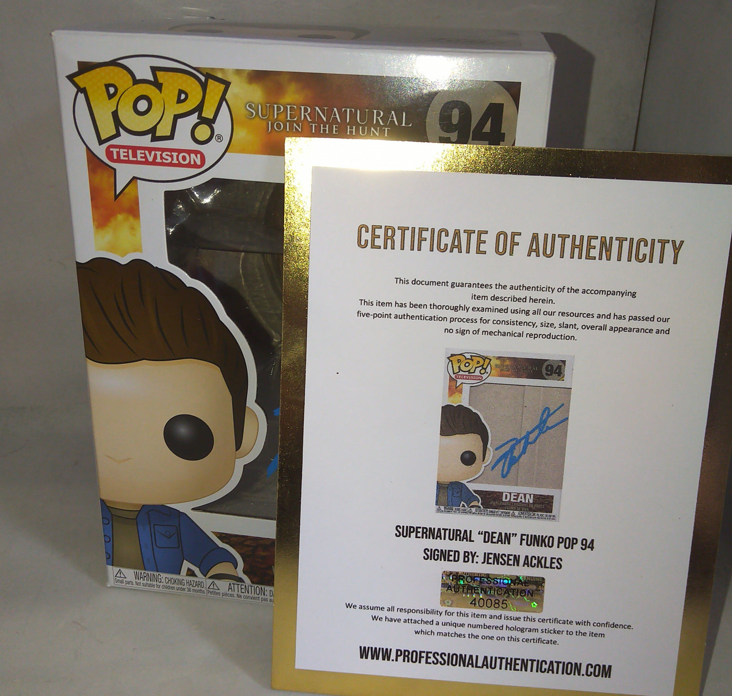 Jensen Ackles Hand Signed Autograph Supernatural Funko Pop COA + BAS