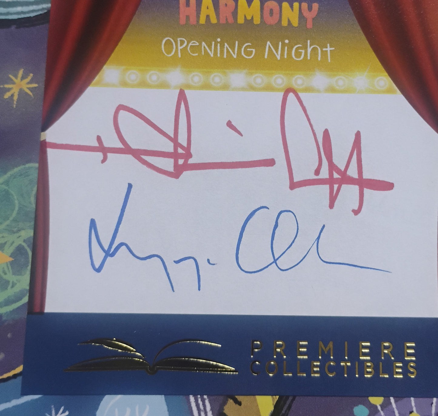 Elizabeth Olsen & Robbie Arnett Hand Signed Autograph Hattie Harmony Book COA