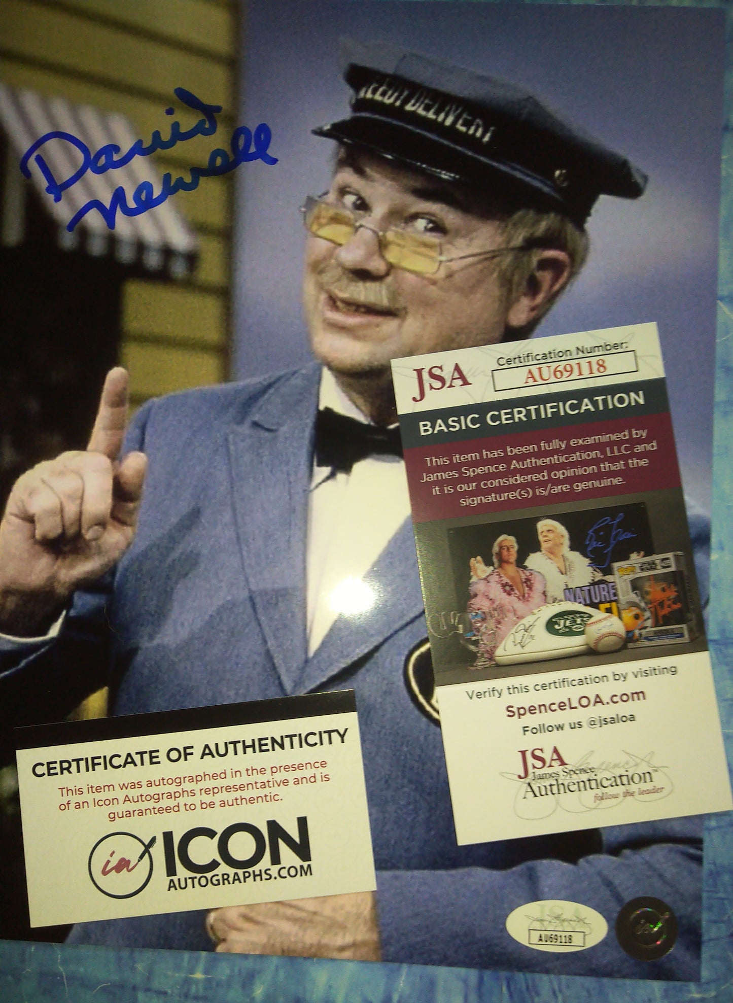 David Newell Hand Signed Autograph 8x10 Photo COA + JSA Mister Rogers