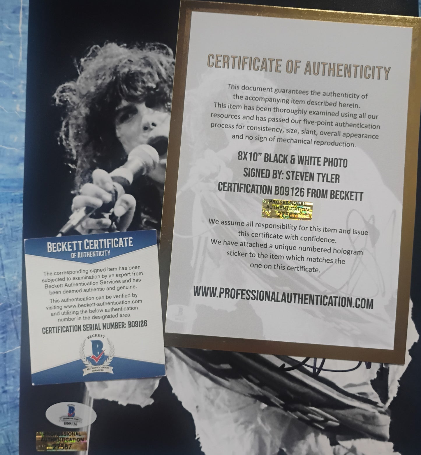 Steven Tyler Hand Signed Autograph 8x10 Photo BAS COA Aerosmith