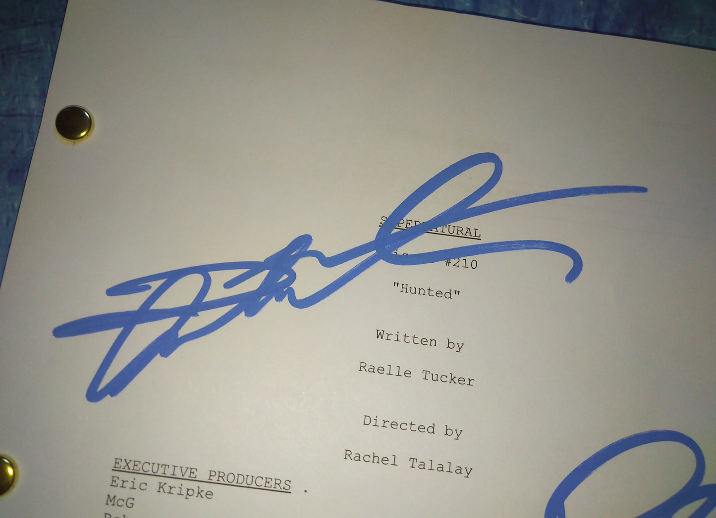 Jensen Ackles & Jared Padalecki Hand Signed Autograph Supernatural Script COA
