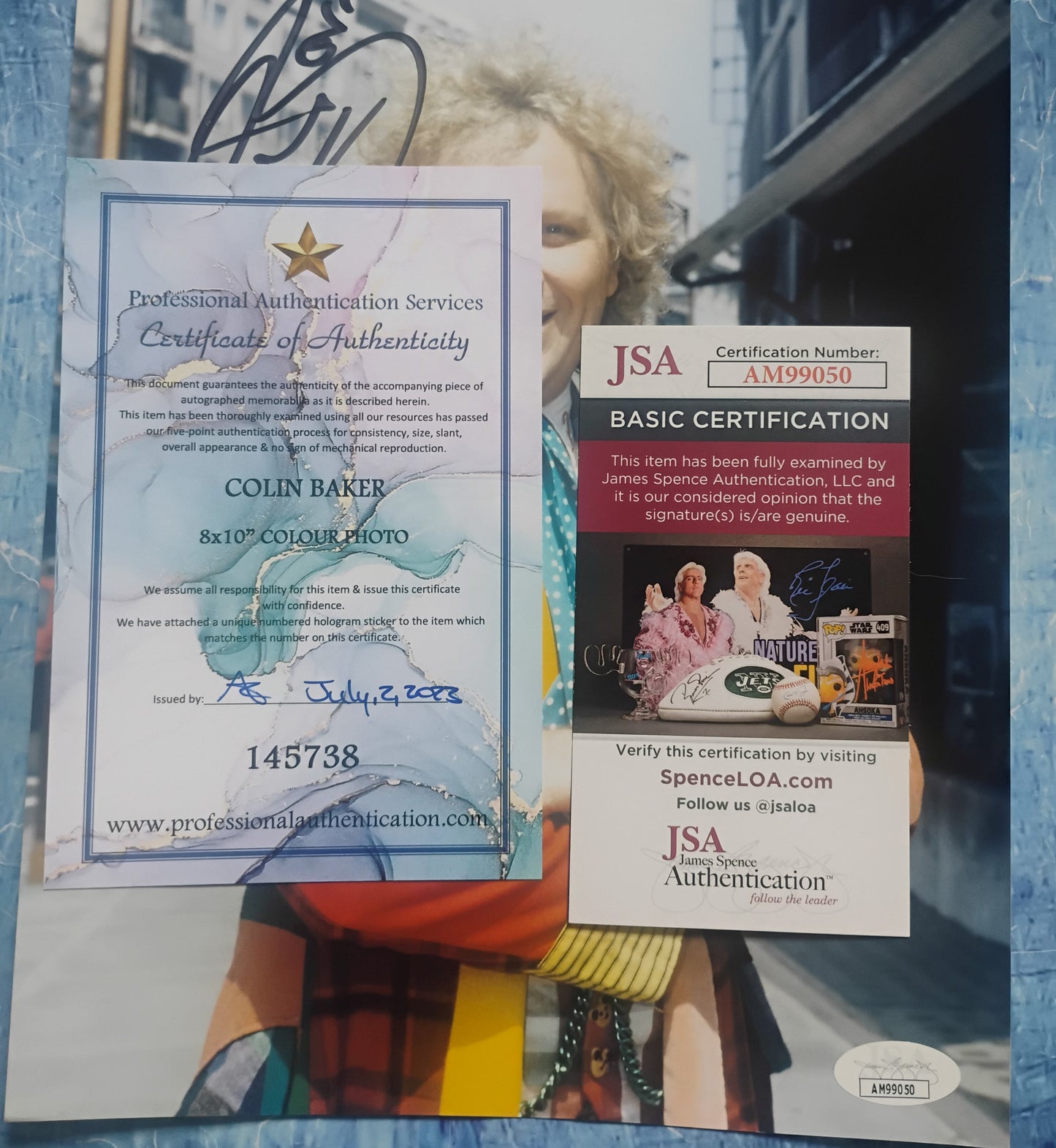 Colin Baker Hand Signed Autograph 8x10 Photo JSA COA Doctor Who