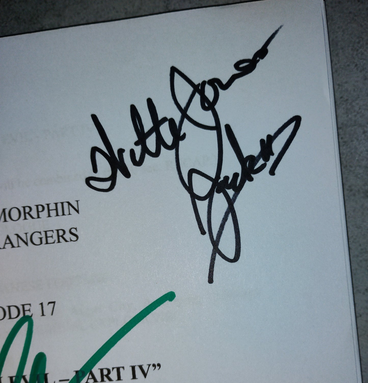 Mighty Morphin Power Rangers 4x Cast Hand Signed Script COA