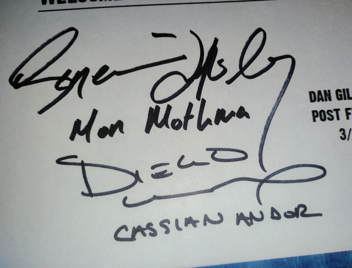 Diego Luna & Genevieve O'Reilly Hand Signed Autograph Star Wars Andor Script COA