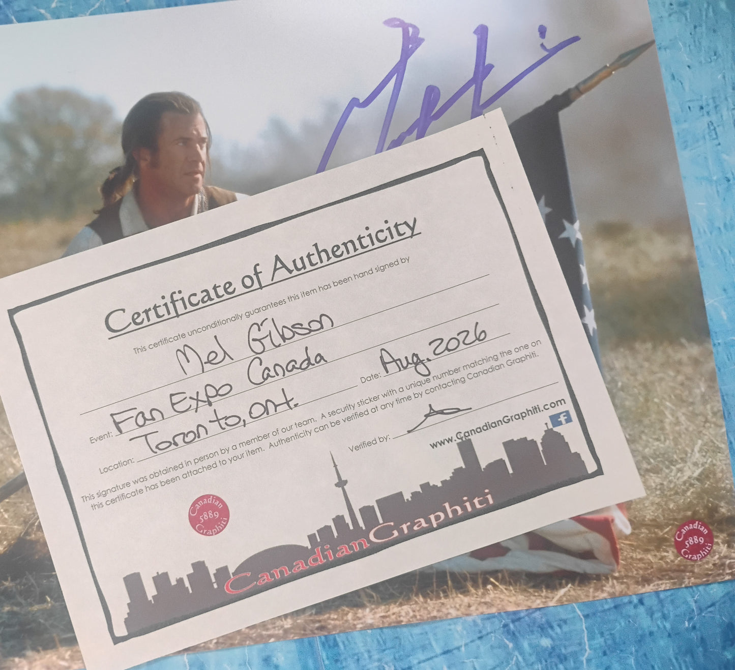 Mel Gibson Hand Signed Autograph 8x10 Photo OPix COA The Patriot