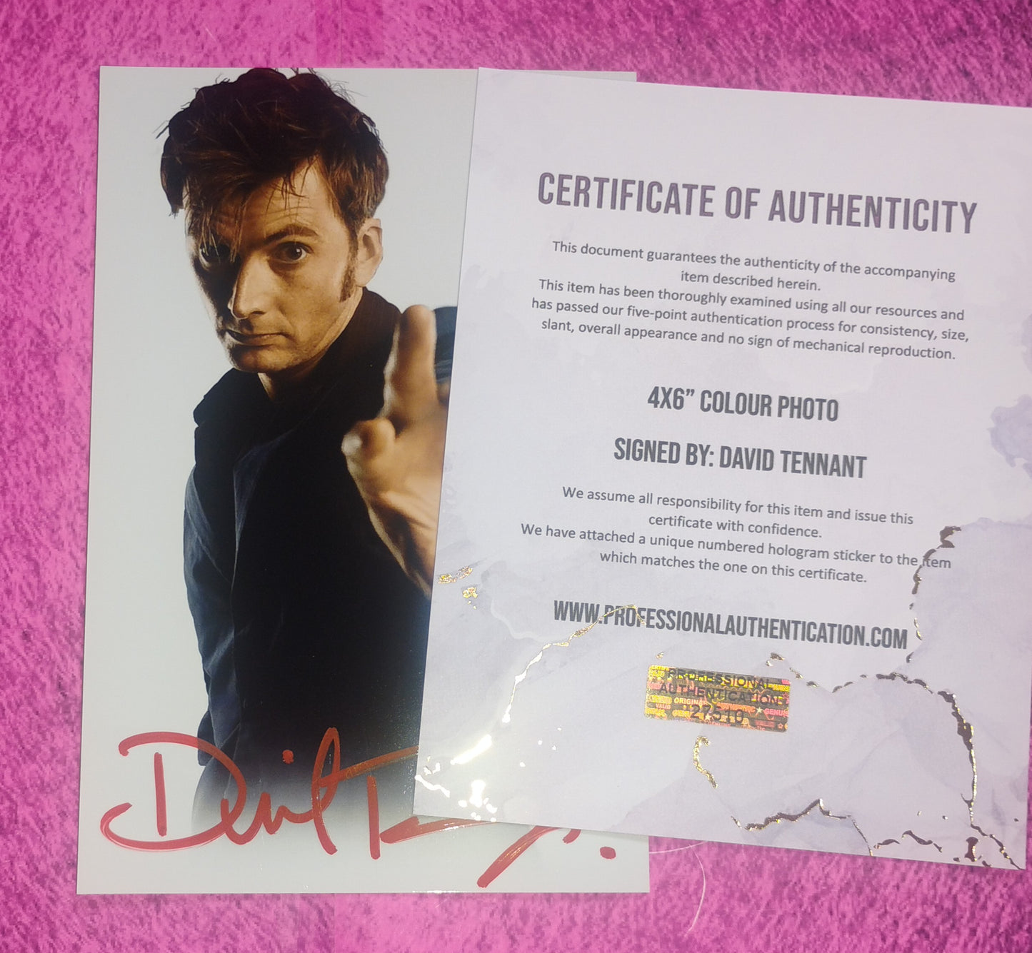 David Tennant Hand Signed Autograph Photo COA Doctor Who