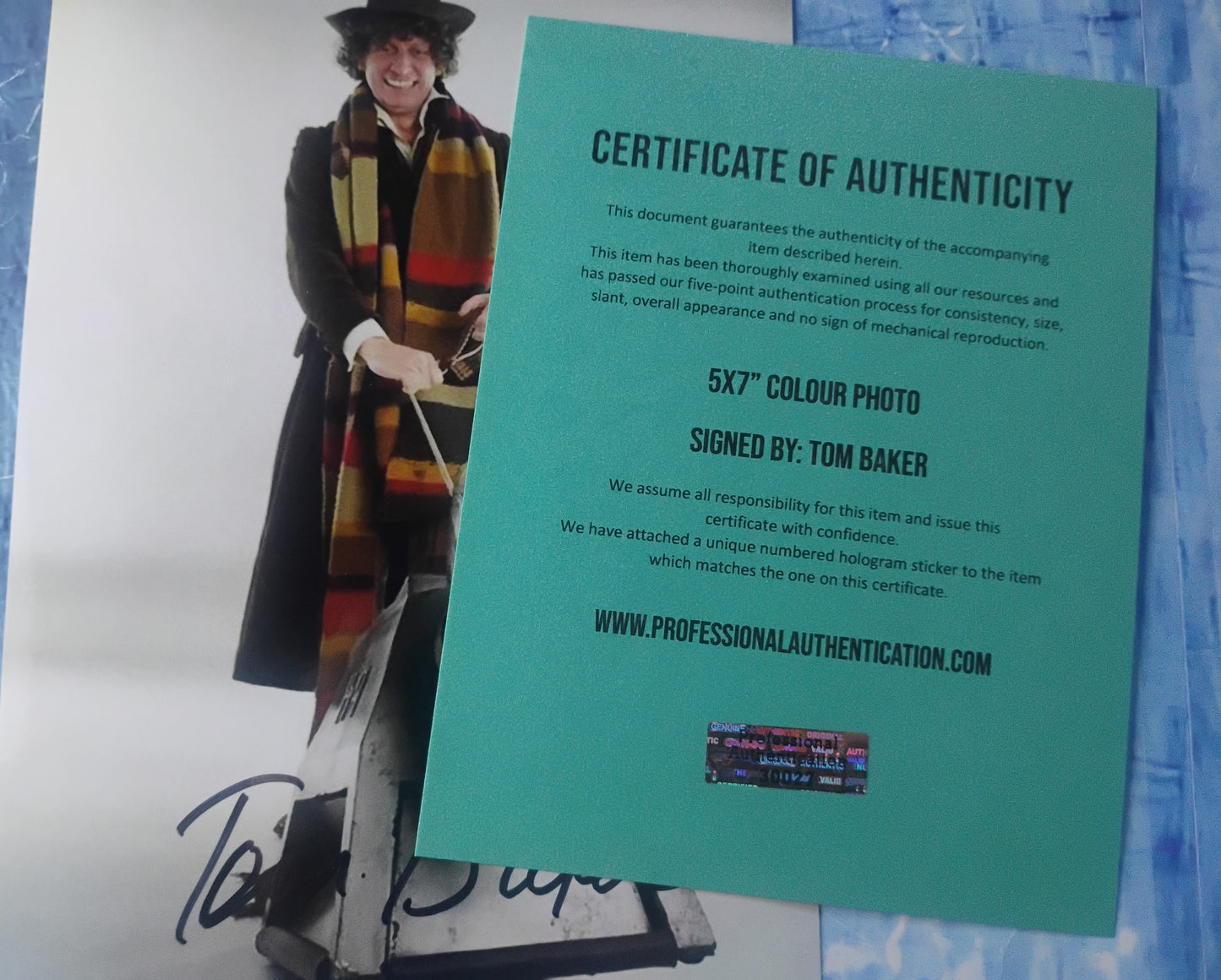 Tom Baker Hand Signed Autograph Photo COA Doctor Who