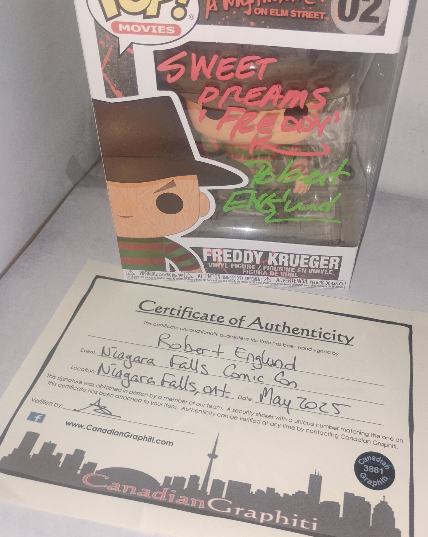 Robert Englund Hand Signed Autograph Freddy Krueger Funko Pop COA