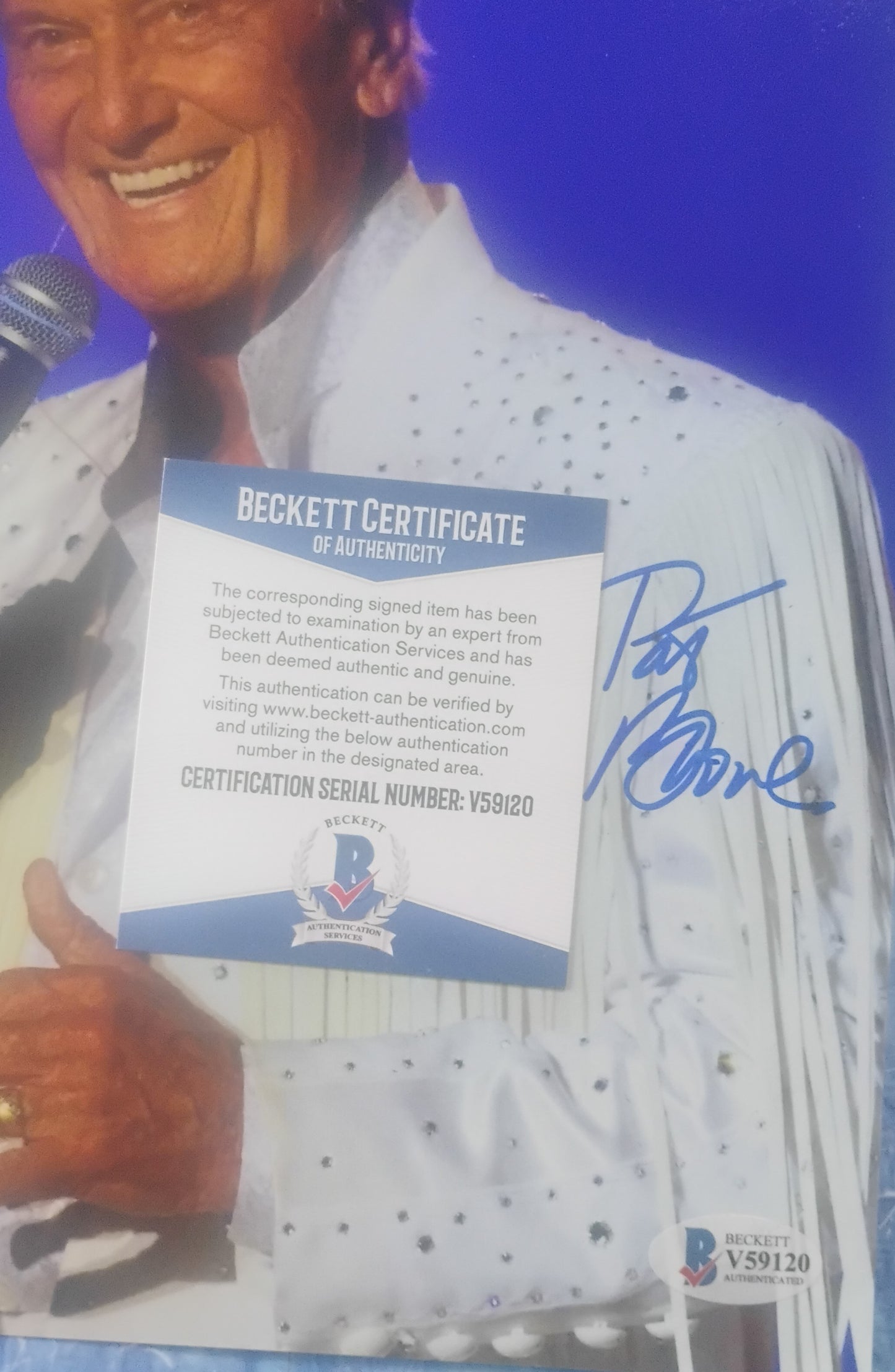 Pat Boone Hand Signed Autograph 8x10 Photo BAS COA