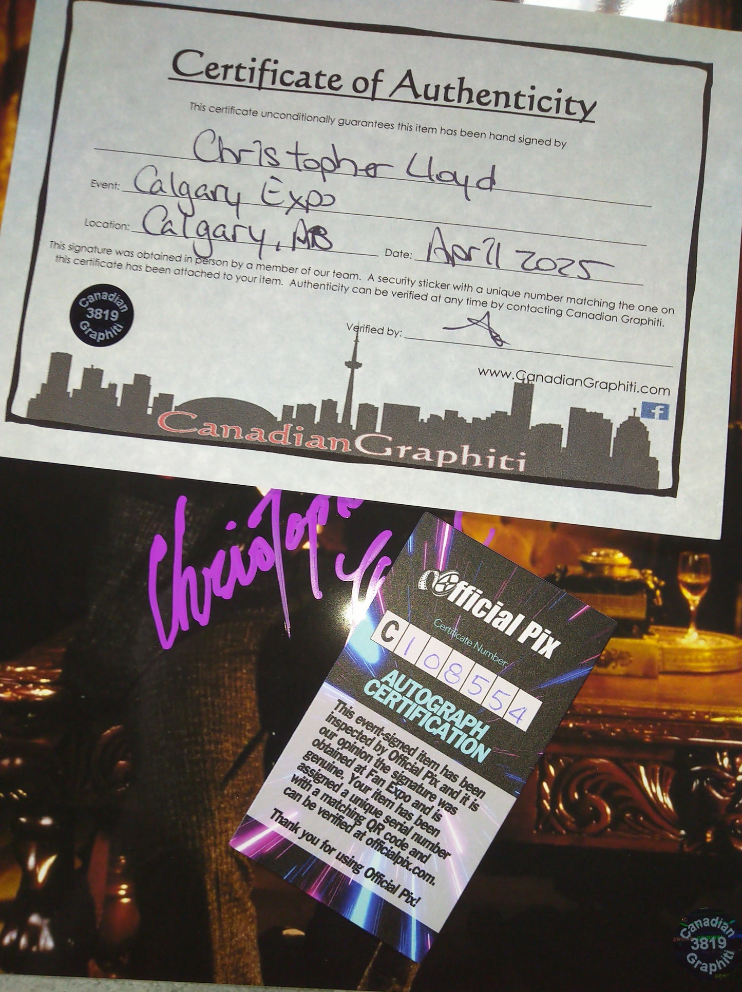 Christopher Lloyd Hand Signed Autograph 8x10 Photo COA + OPix Addams Family