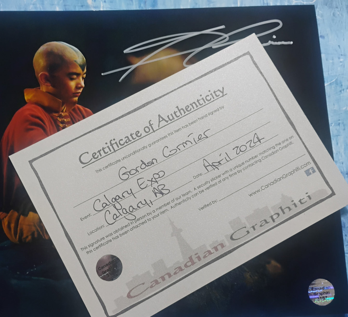Gordon Cormier Hand Signed Autograph 8x10 Photo COA Avatar The Last Airbender