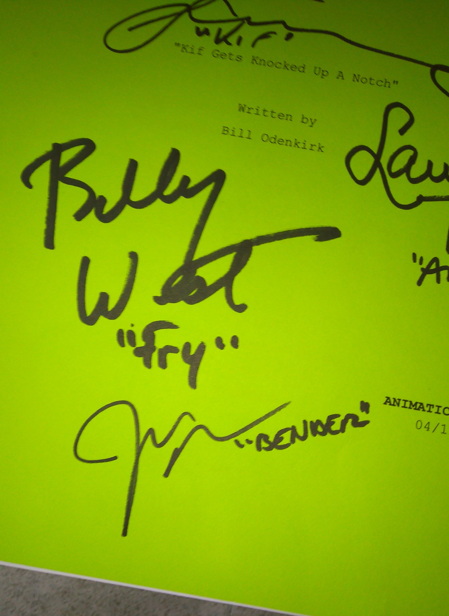 Futurama 4x Cast Hand Signed Autograph Script COA