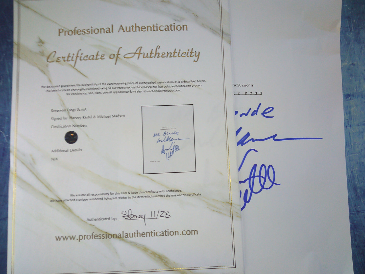 Harvey Keitel & Michael Madsen Hand Signed Autograph Reservoir Dogs Script COA