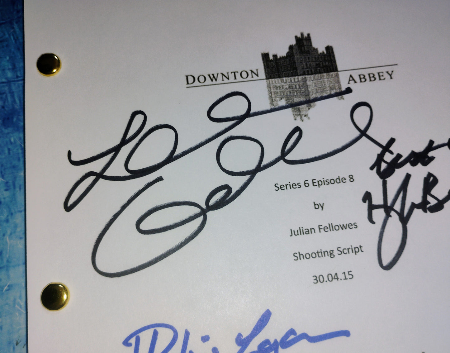 Downton Abbey 4x Cast Hand Signed Autograph Script COA