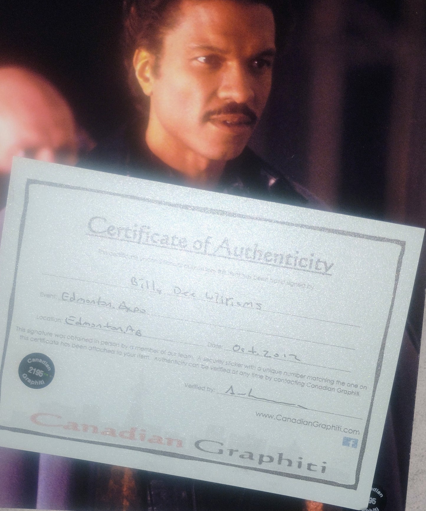 Billy Dee Williams Hand Signed Autograph 8x10 Photo COA Star Wars