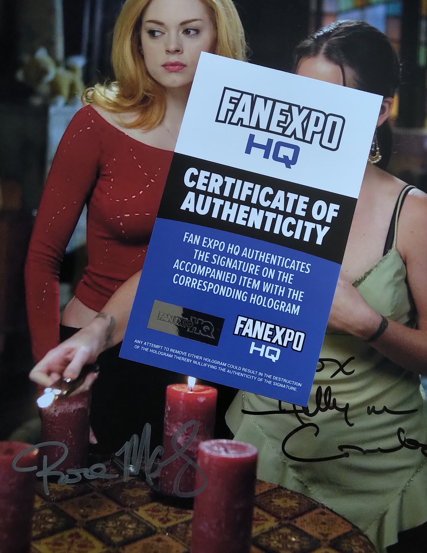 Rose McGowan & Holly Marie Combs Hand Signed Autograph 8x10 Photo COA Charmed