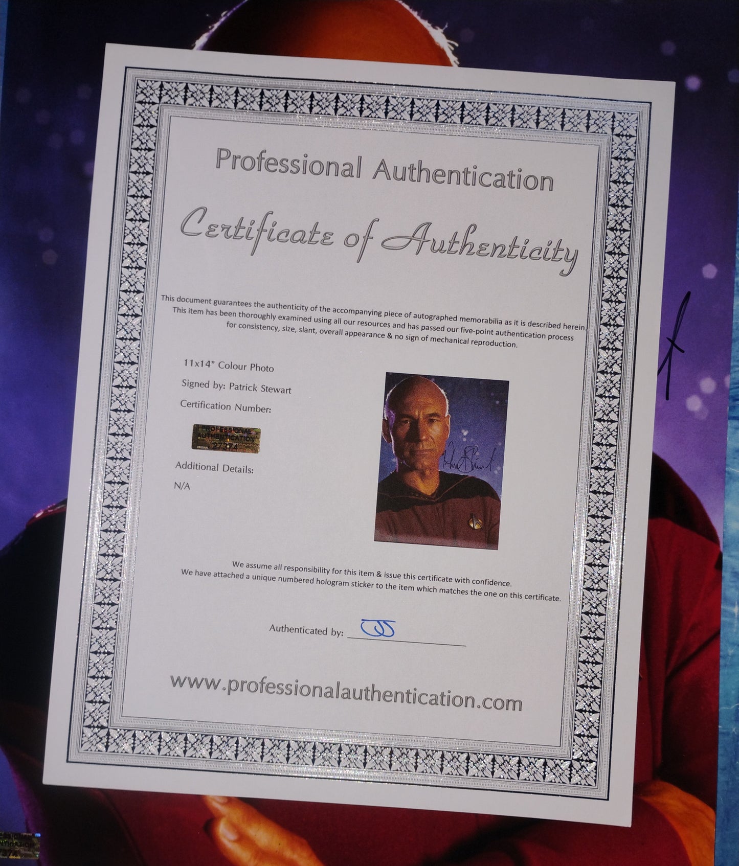 Patrick Stewart Hand Signed Autograph 11x14 Photo COA Star Trek