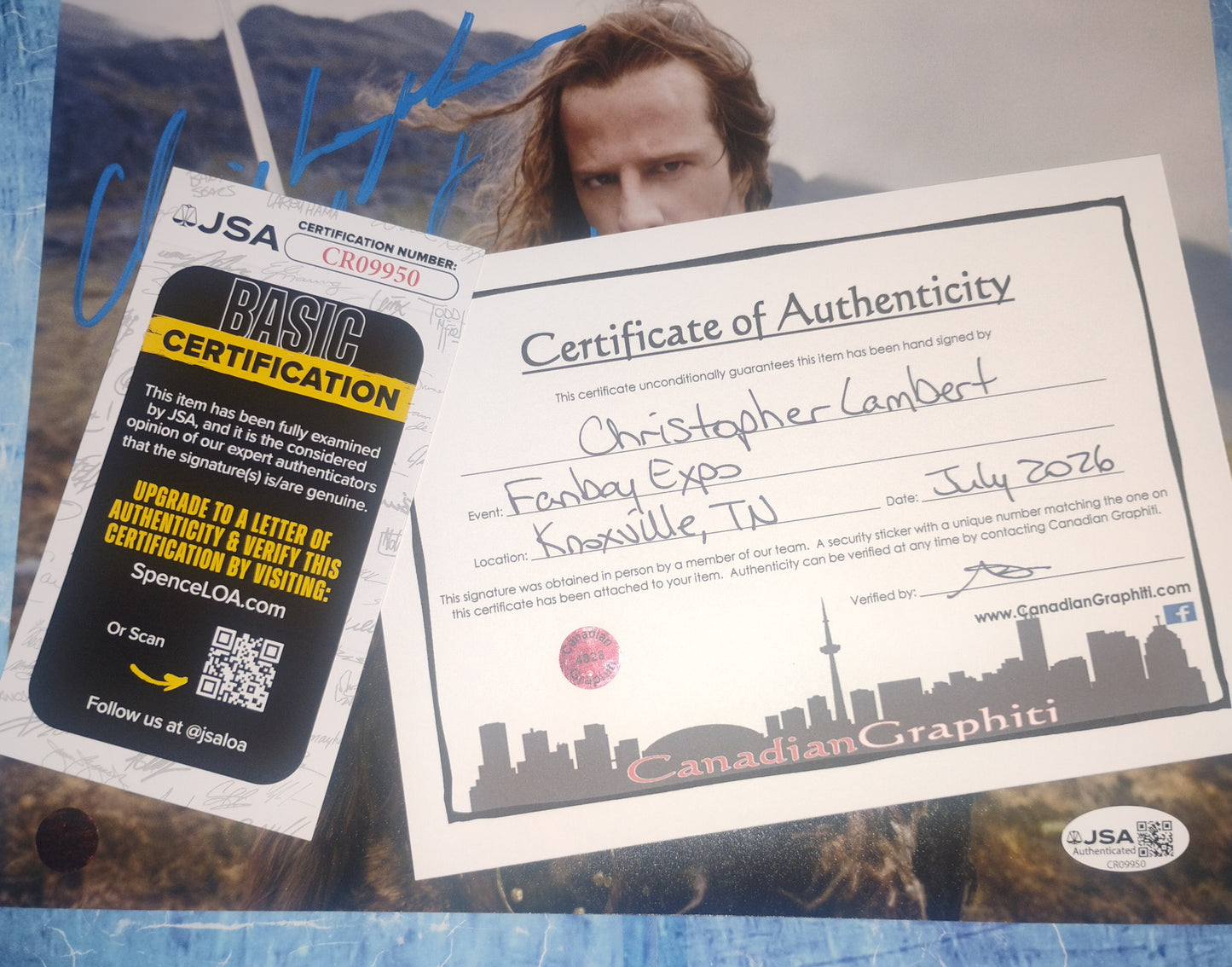 Christopher Lambert Hand Signed Autograph 8x10 Photo JSA COA Highlander