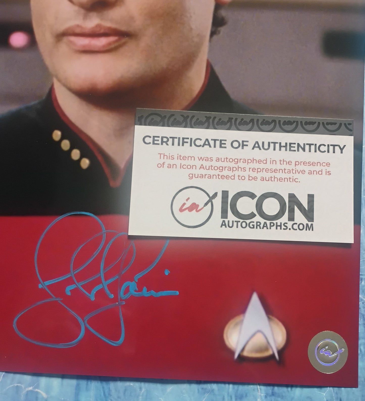 John De Lancie Hand Signed Autograph 8x10 Photo COA Star Trek