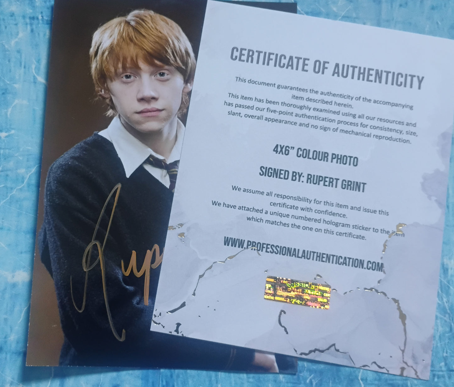 Rupert Grint Hand Signed Autograph Photo COA Harry Potter