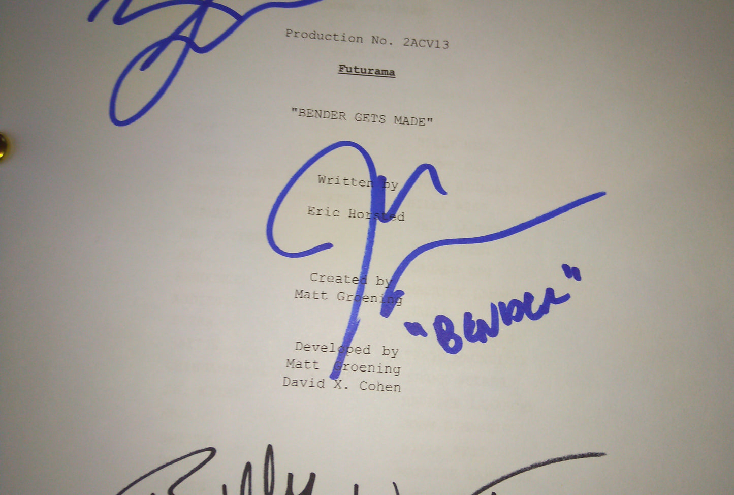 Futurama 4x Cast Hand Signed Autograph Script COA