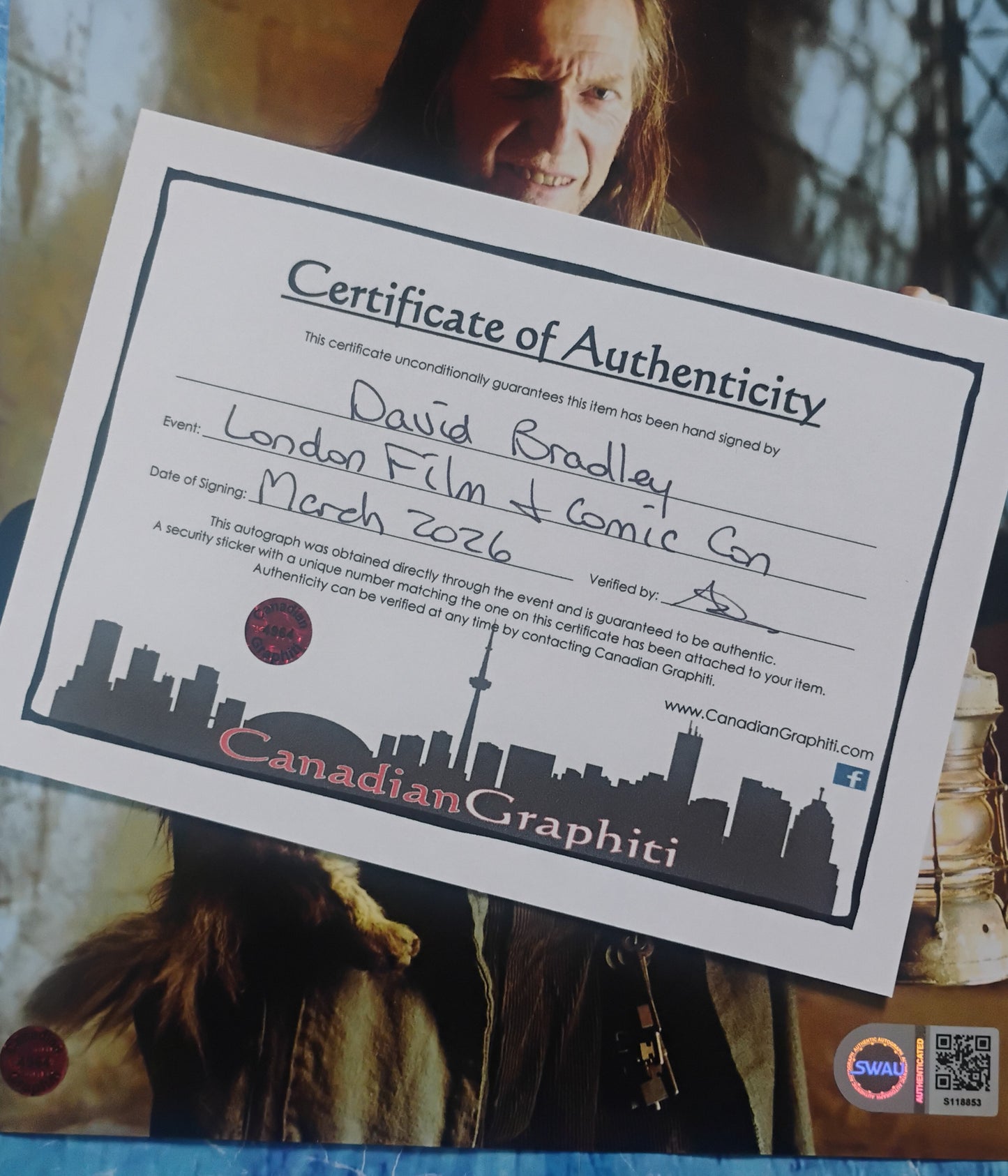 David Bradley Hand Signed Autograph 8x10 Photo SWAU COA Harry Potter