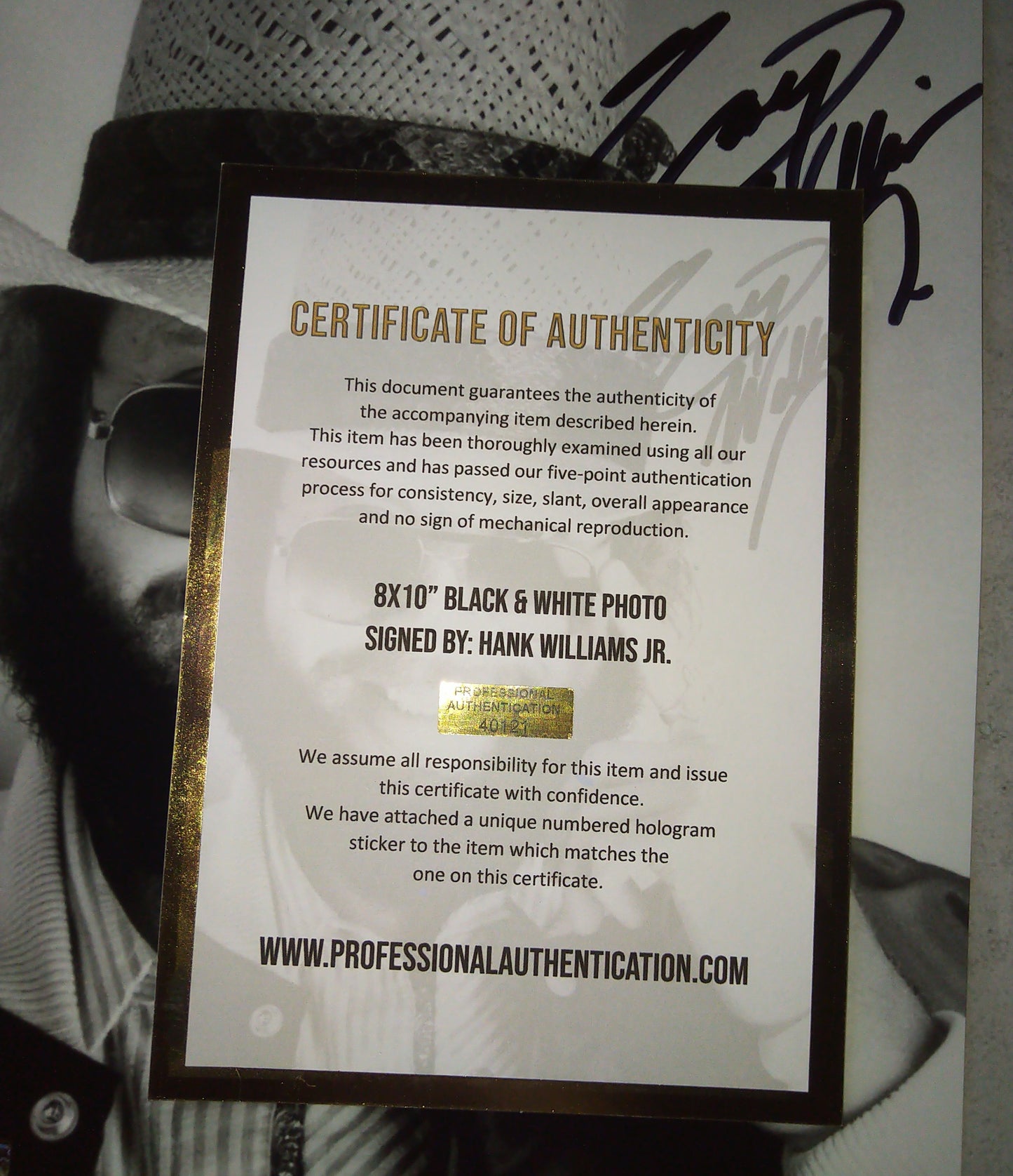 Hank Williams Jr Hand Signed Autograph 8x10 Photo COA