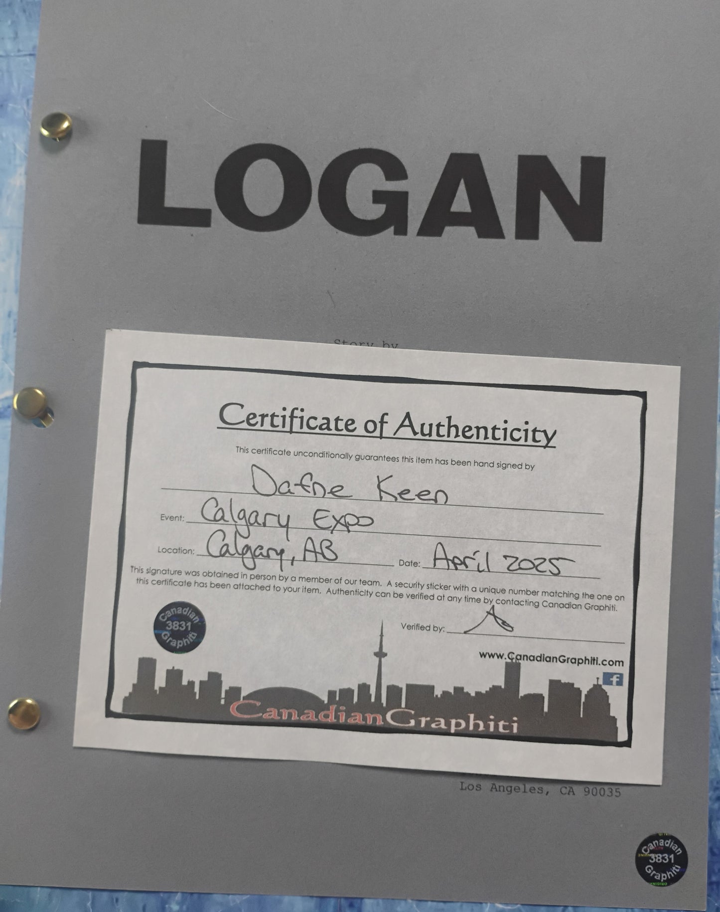 Dafne Keen Hand Signed Autograph Logan Script COA