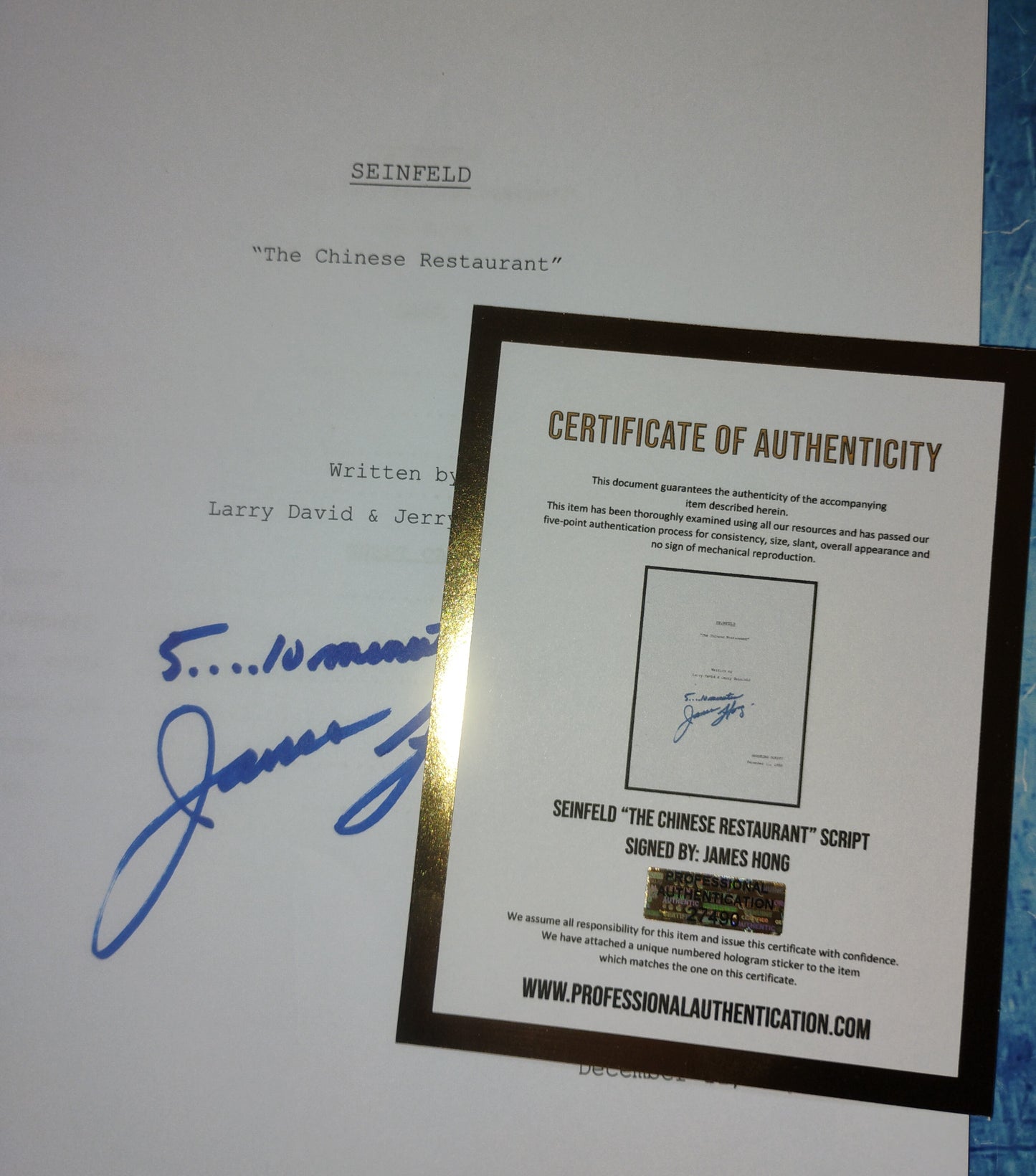 James Hong Hand Signed Autograph Seinfeld Script COA