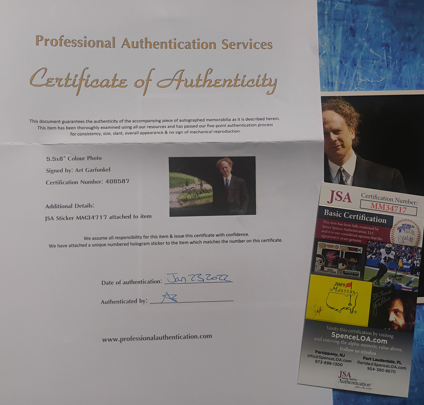 Art Garfunkel Hand Signed Autograph Photo JSA COA