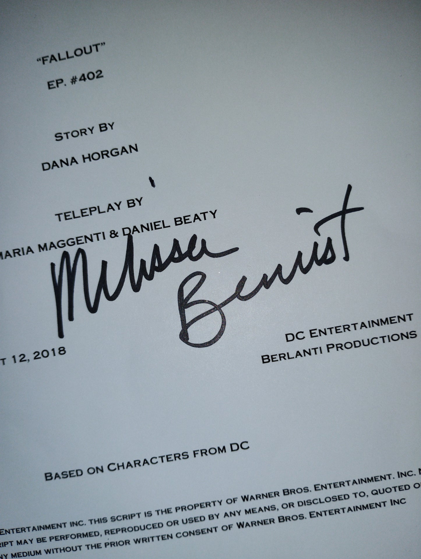 Melissa Benoist Hand Signed Autograph Supergirl Script COA